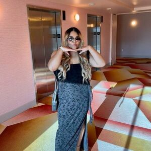 Elegant Black Floral Dress